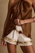 Nayeli Gold Embellished Shorts