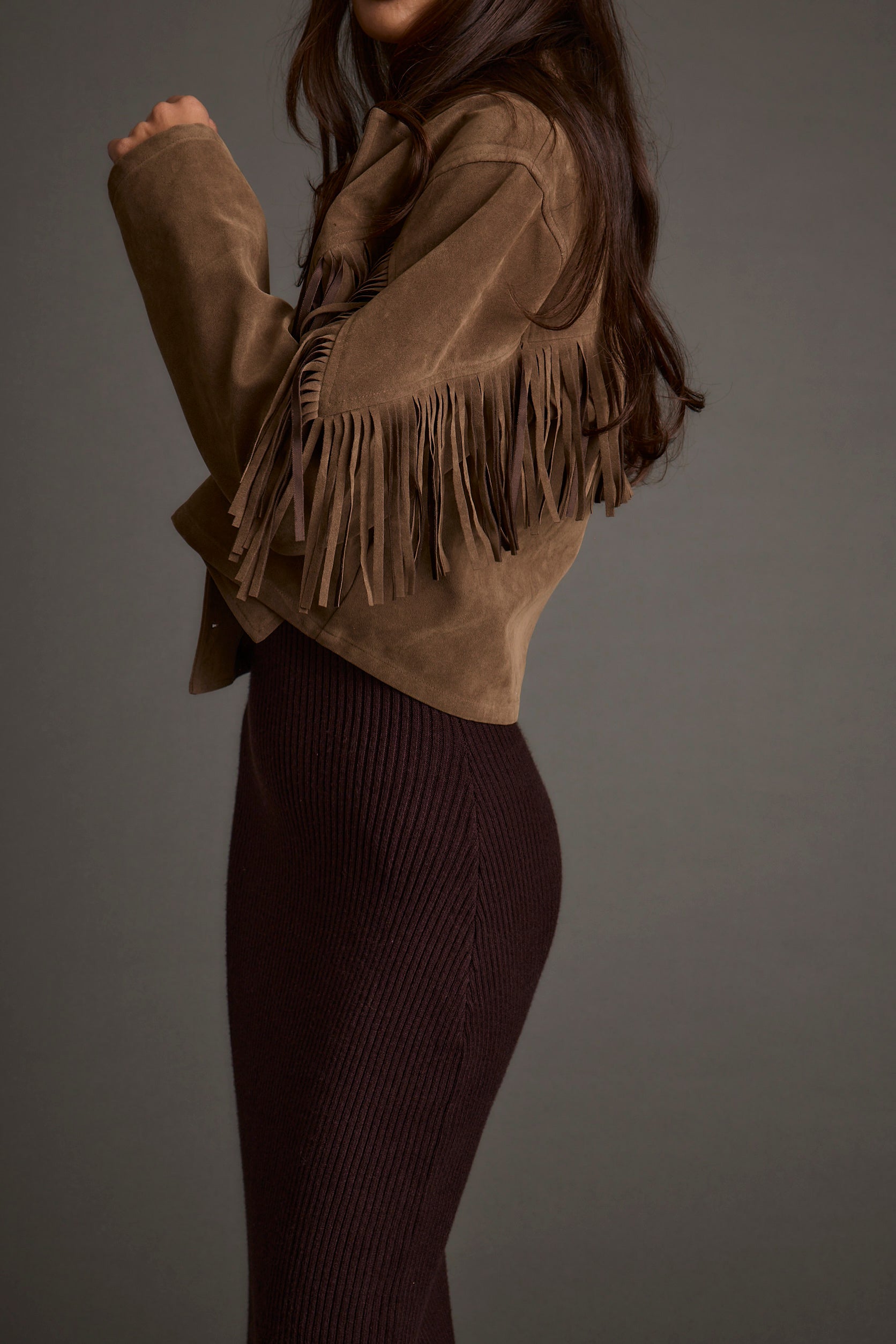 Nirvana Brown Vegan Suede Jacket