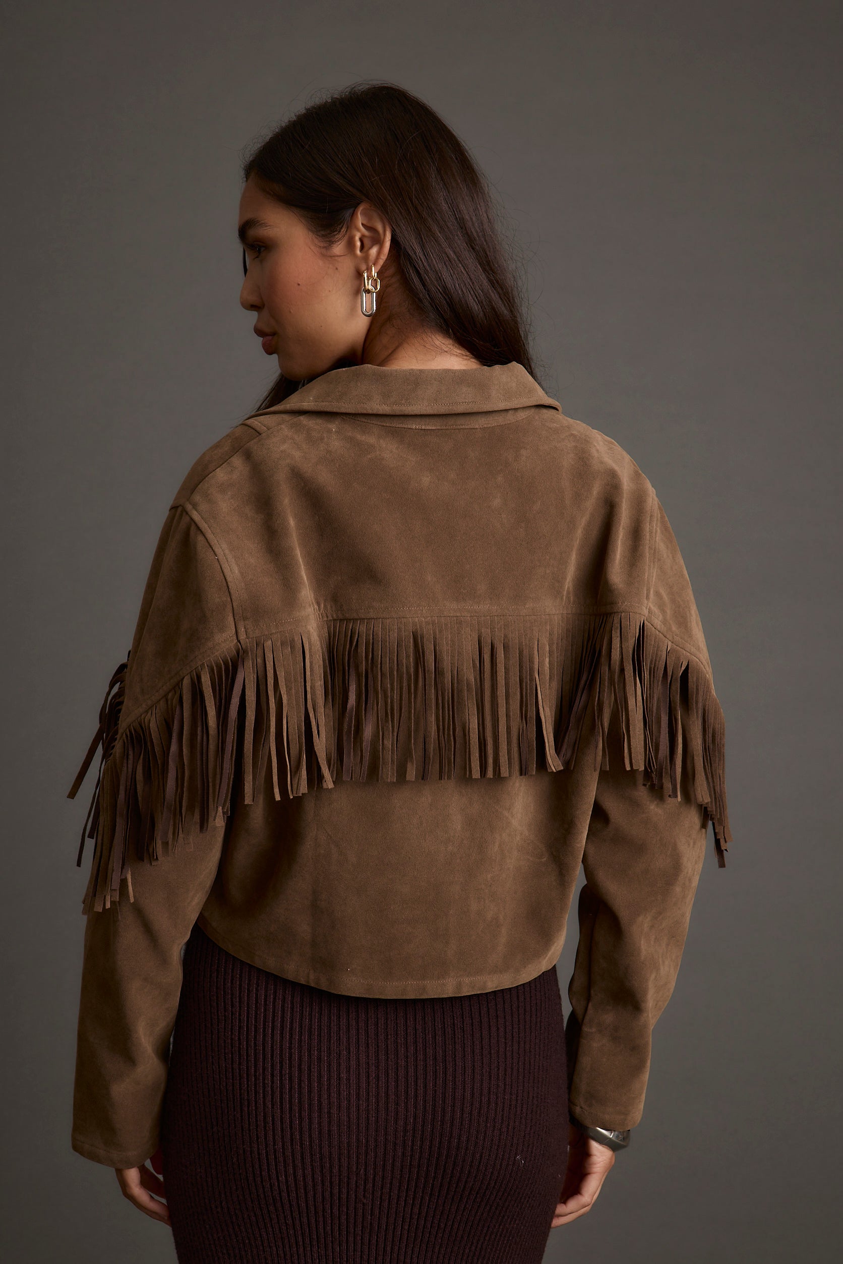 Nirvana Brown Vegan Suede Jacket