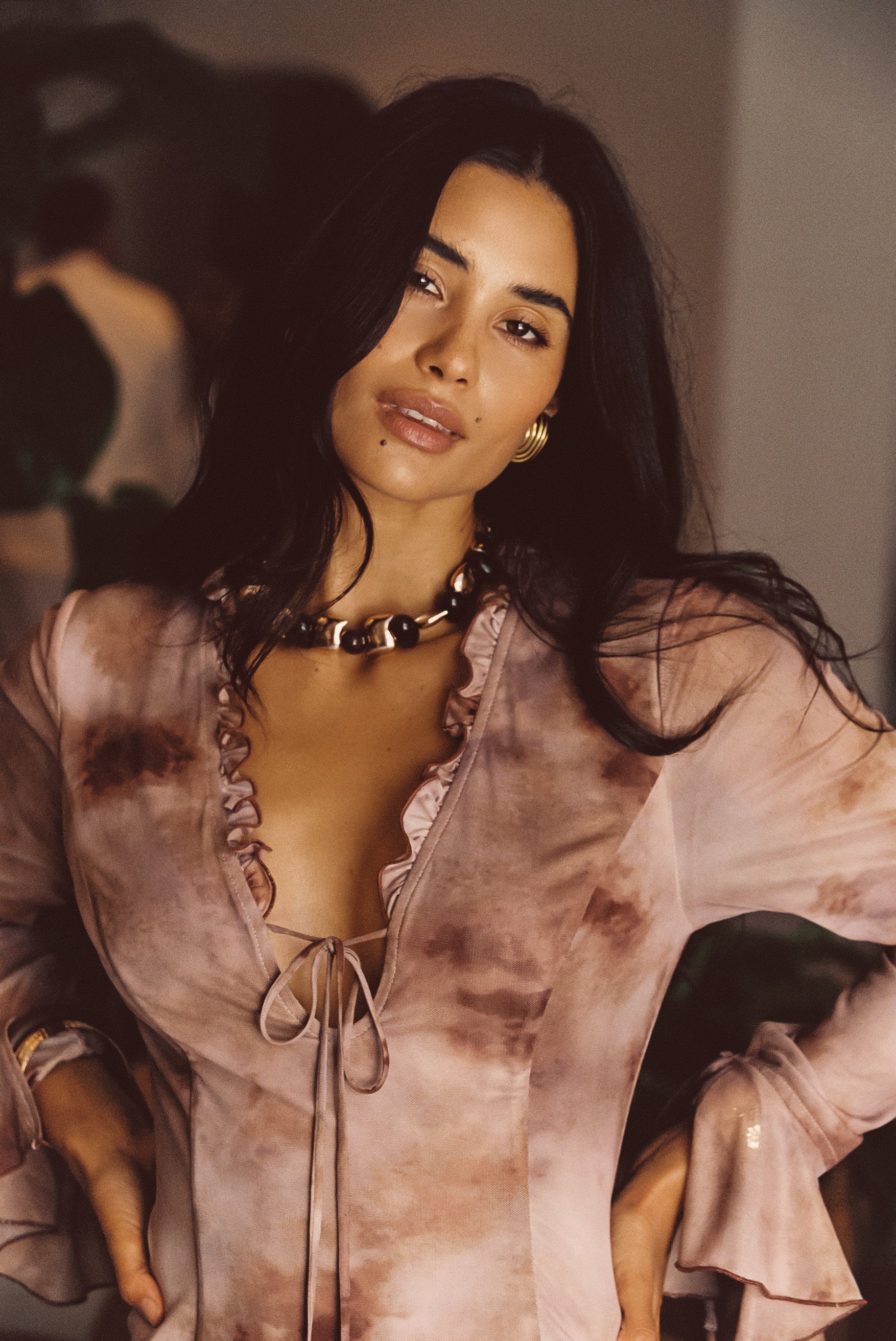 Alizae Stone and Gold Choker