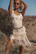 Ophelia Gold Fringe Mini Dress