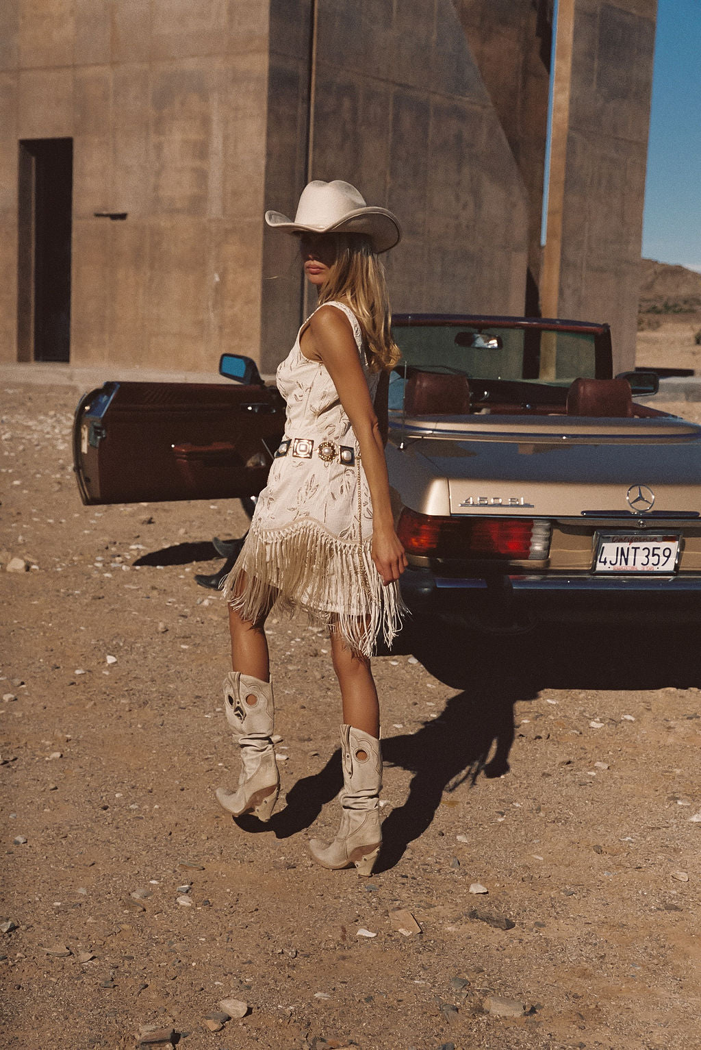 Ophelia Gold Fringe Mini Dress