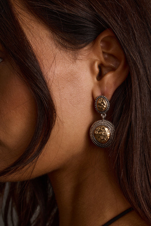 Paz Gold and Silver Drop Earrings
