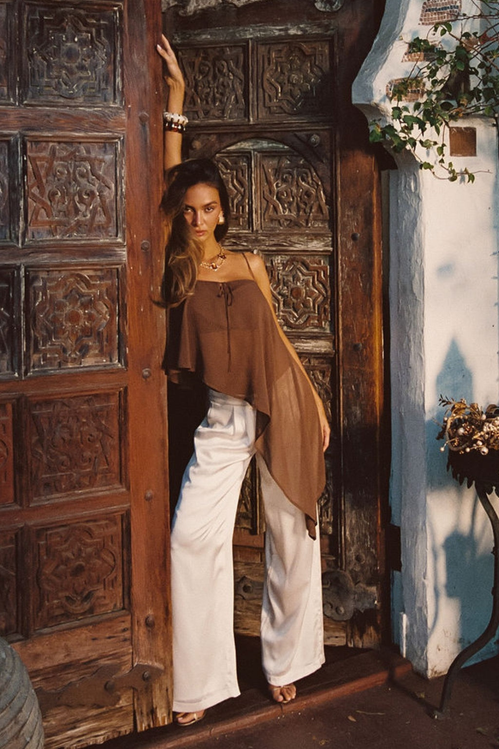 Costella Mocha Asymmetrical Top