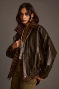 London Calling Brown Oversized Faux Leather Jacket