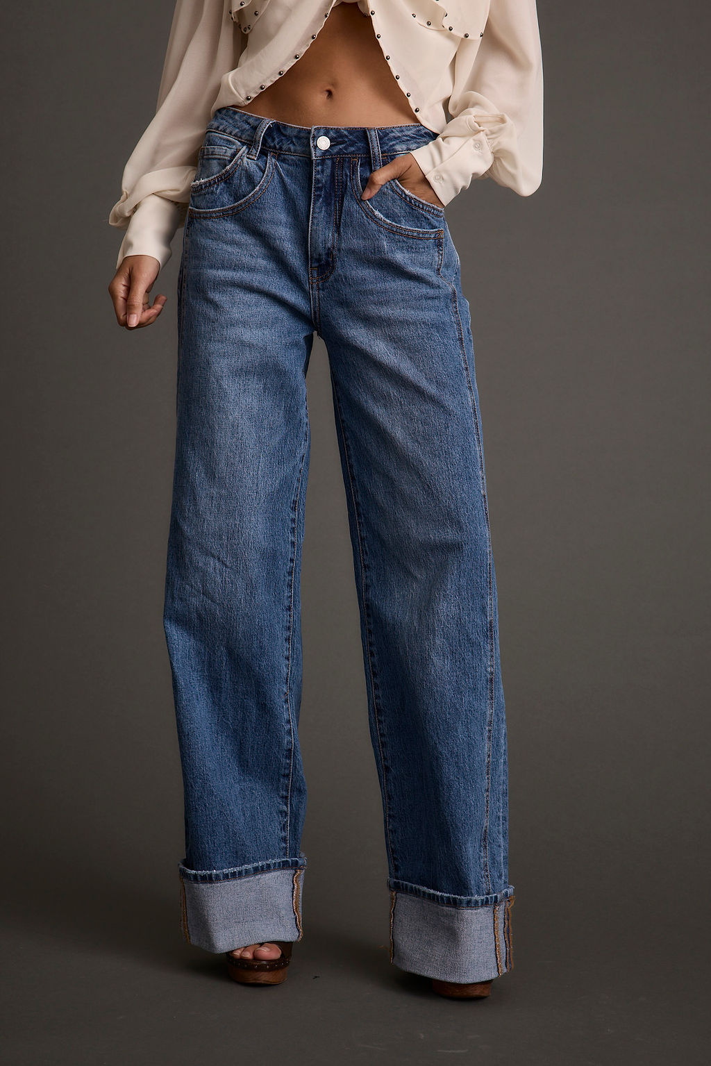 Presley Cuffed Straight Leg Denim