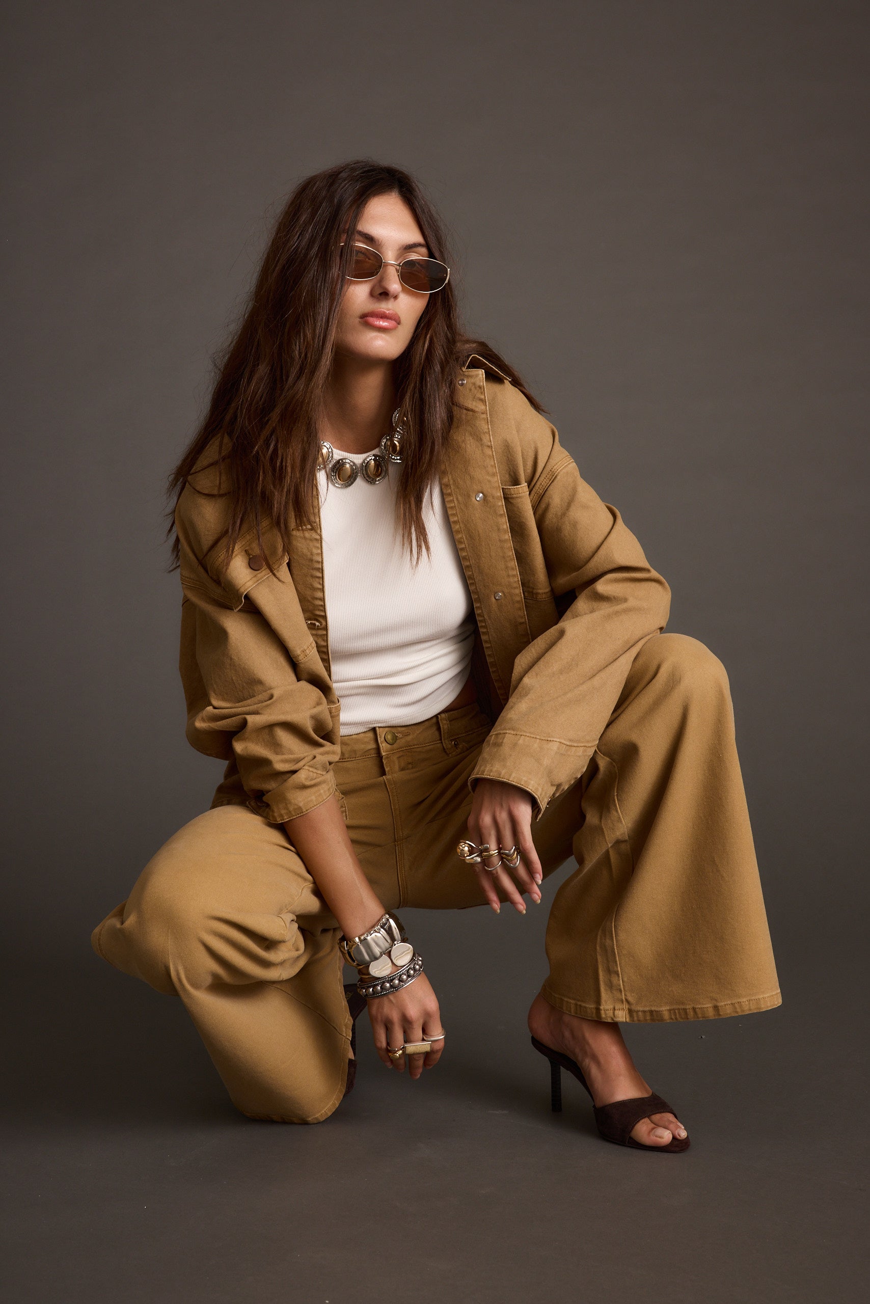 Parker Khaki Carpenter Pants shown in a complementary styling arrangement.
