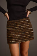 Prescott Mocha and Gold Micro Mini Skirt