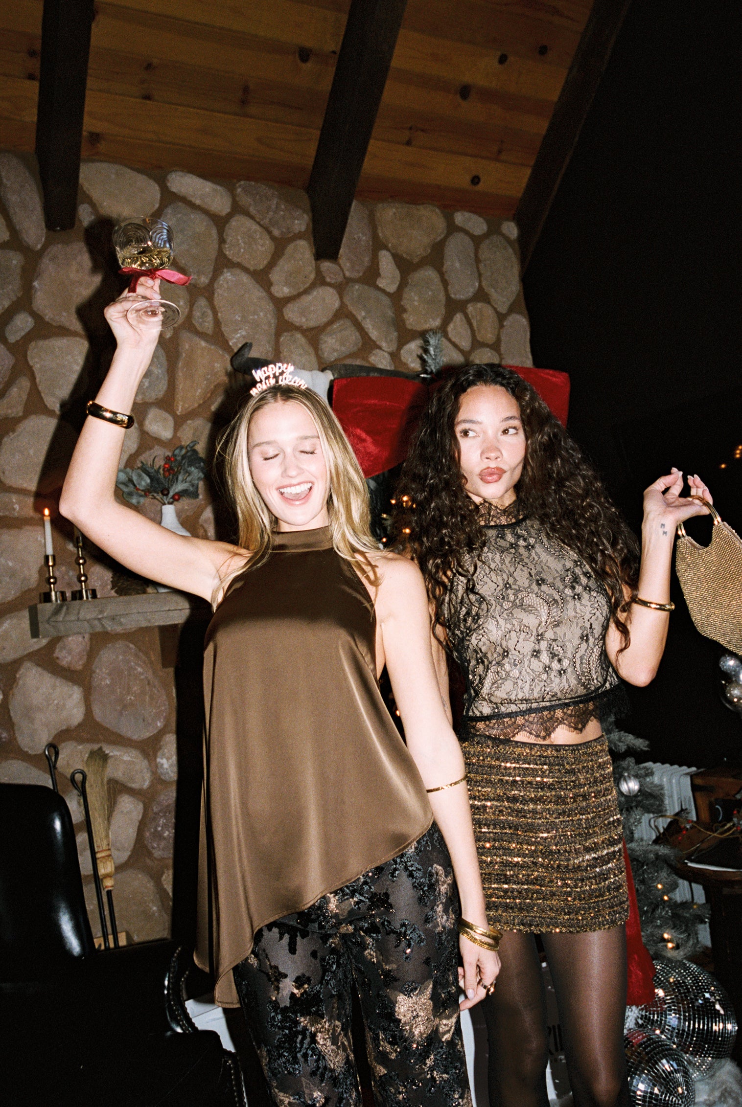 Lifestyle shot of the mocha halter top styled for day-to-night versatility.