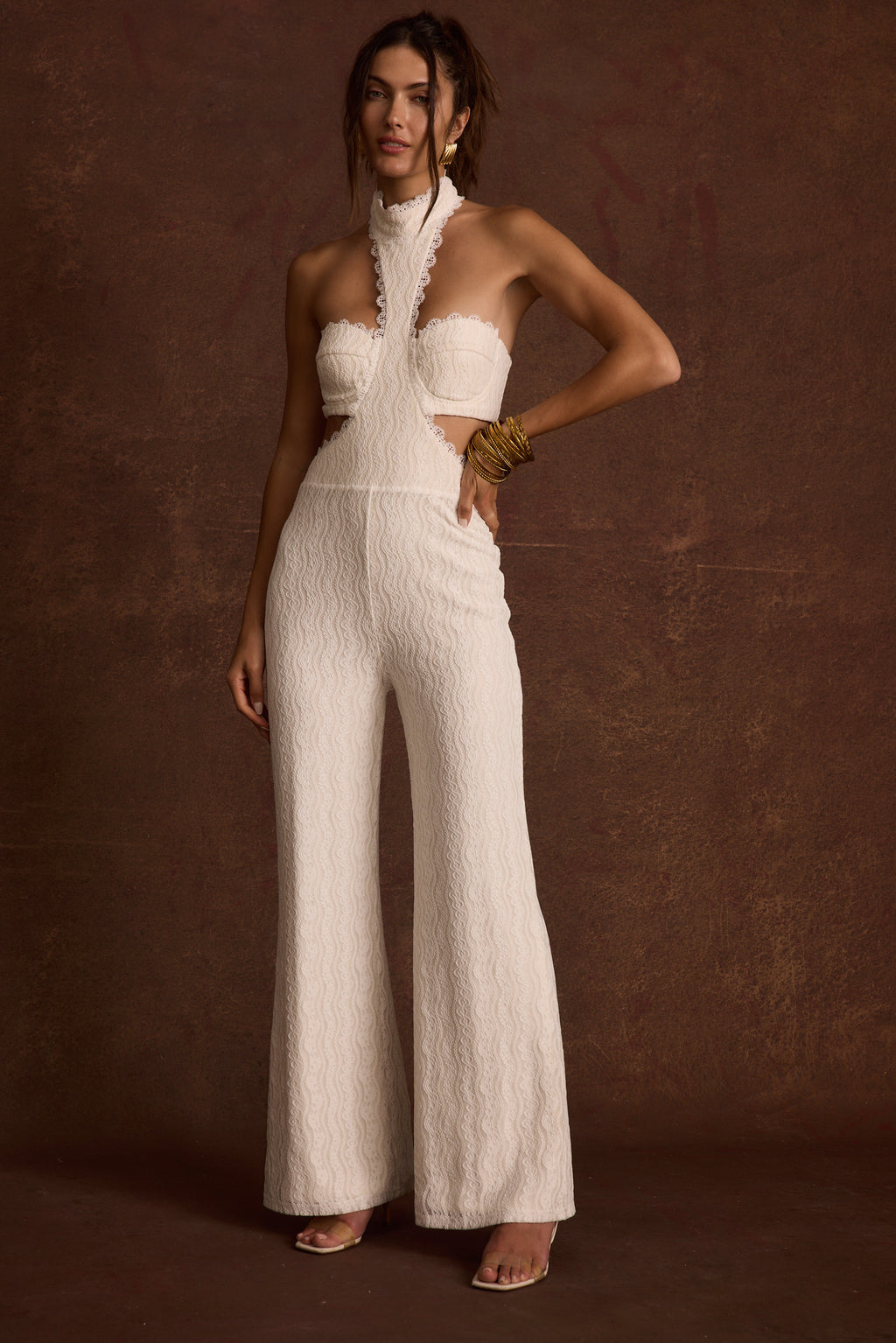Princesa White Lace Jumpsuit - M Size - Women's Jumpsuits