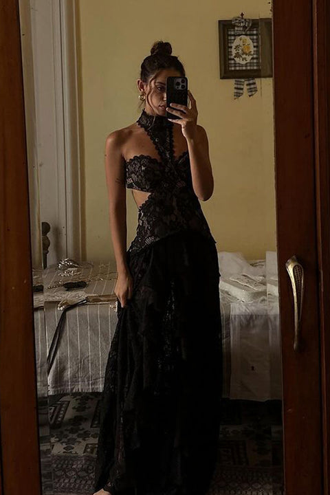 Princesa Black Lace Drop Waist Maxi Dress - XS Size - Women's Dresses - 12th Tribe Princesa Black Lace Drop Waist Maxi Dress - XS Size - Women's Dresses - 12th Tribe