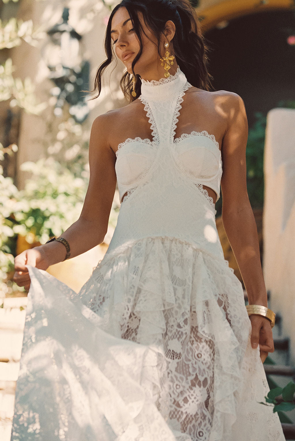 Princesa White Lace Drop Waist Maxi Dress - XS Size - Women's Dresses - 12th Tribe Princesa White Lace Drop Waist Maxi Dress - XS Size - Women's Dresses - 12th Tribe