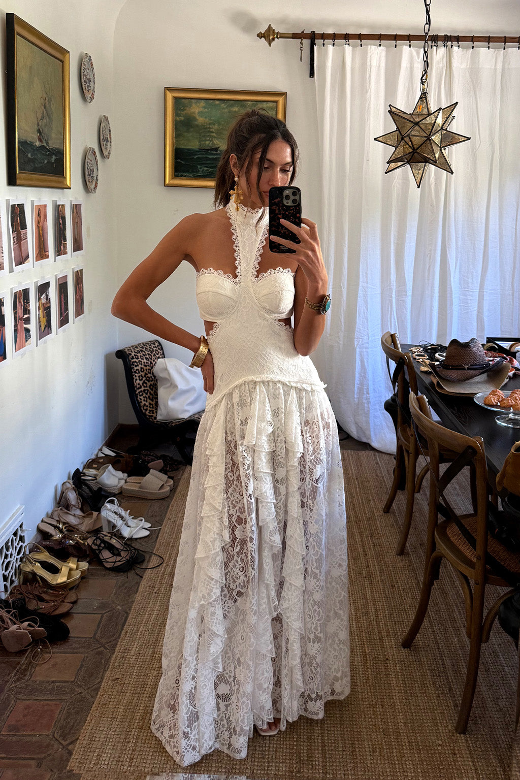 Princesa White Lace Drop Waist Maxi Dress - XS Size - Women's Dresses - 12th Tribe Princesa White Lace Drop Waist Maxi Dress - XS Size - Women's Dresses - 12th Tribe