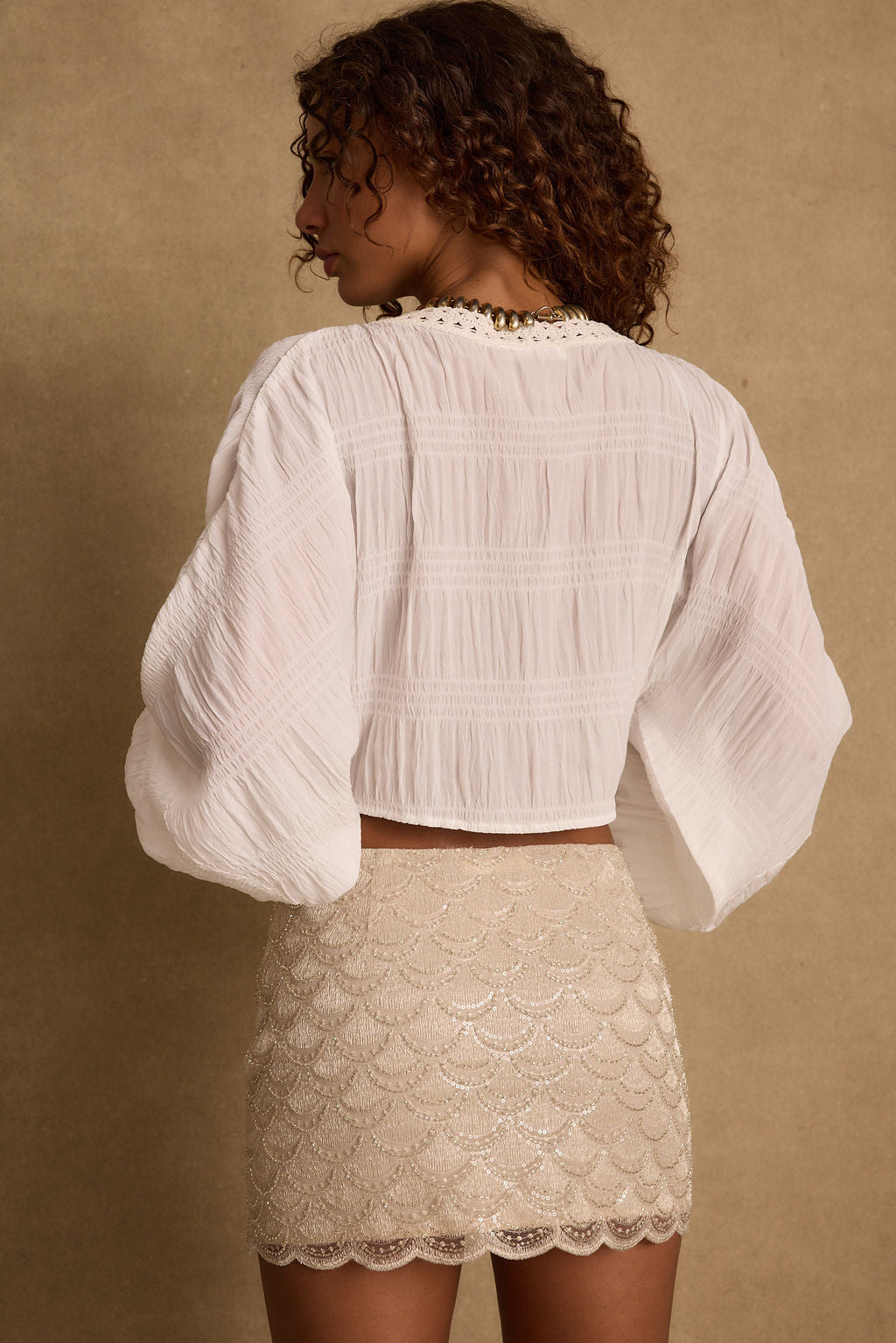 Lucinda Ivory Sequin Mini Skirt