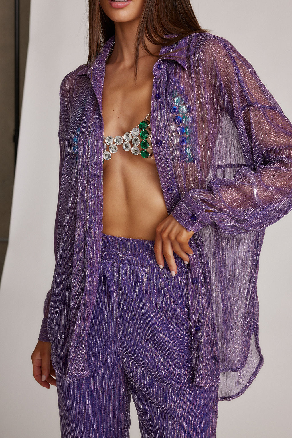 purple sheer top