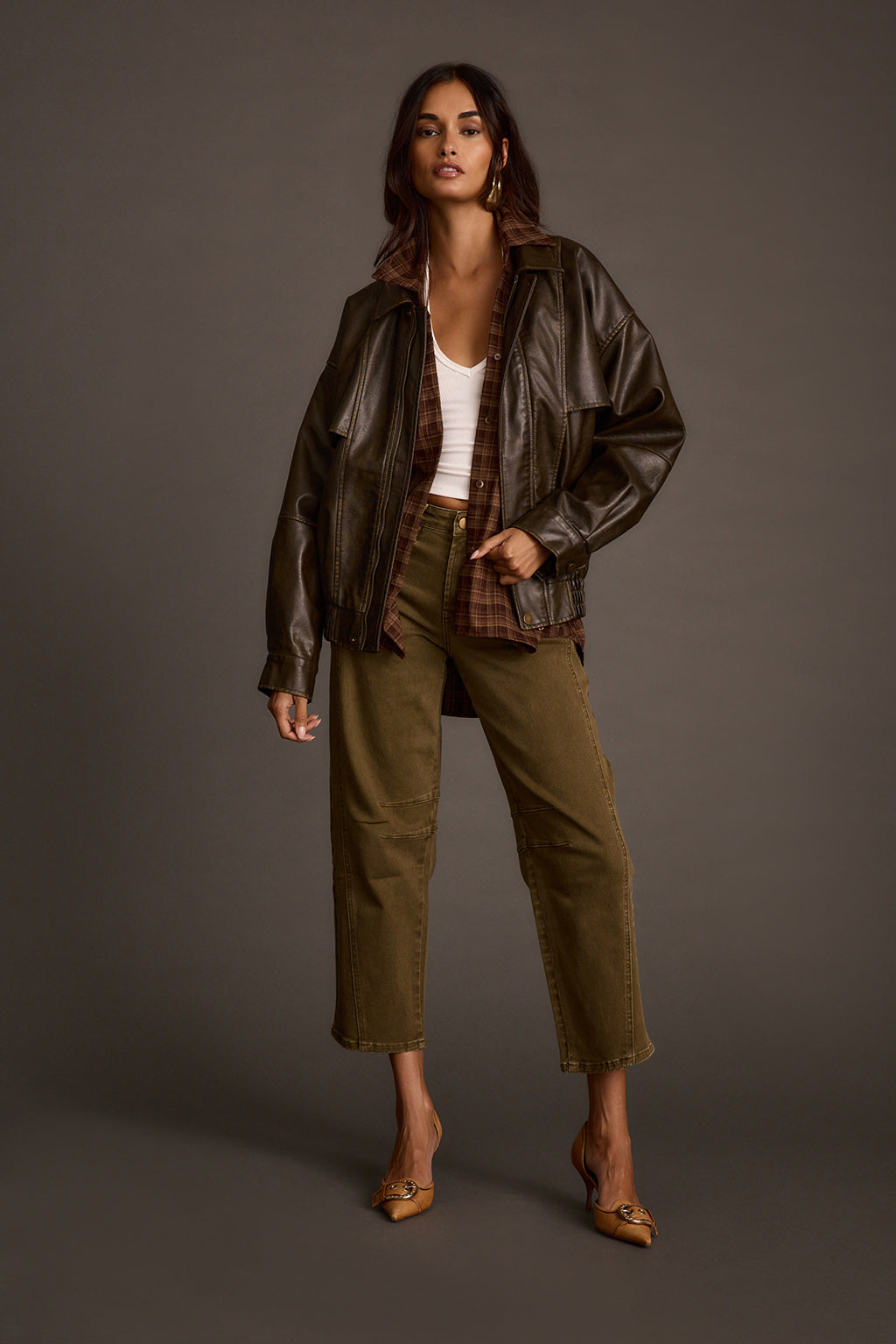 Women's Brown Oversized Jacket | 12th Tribe