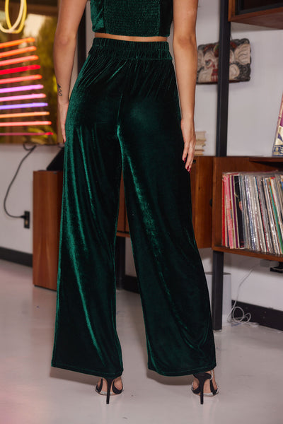 Rhea Emerald Velvet Trousers