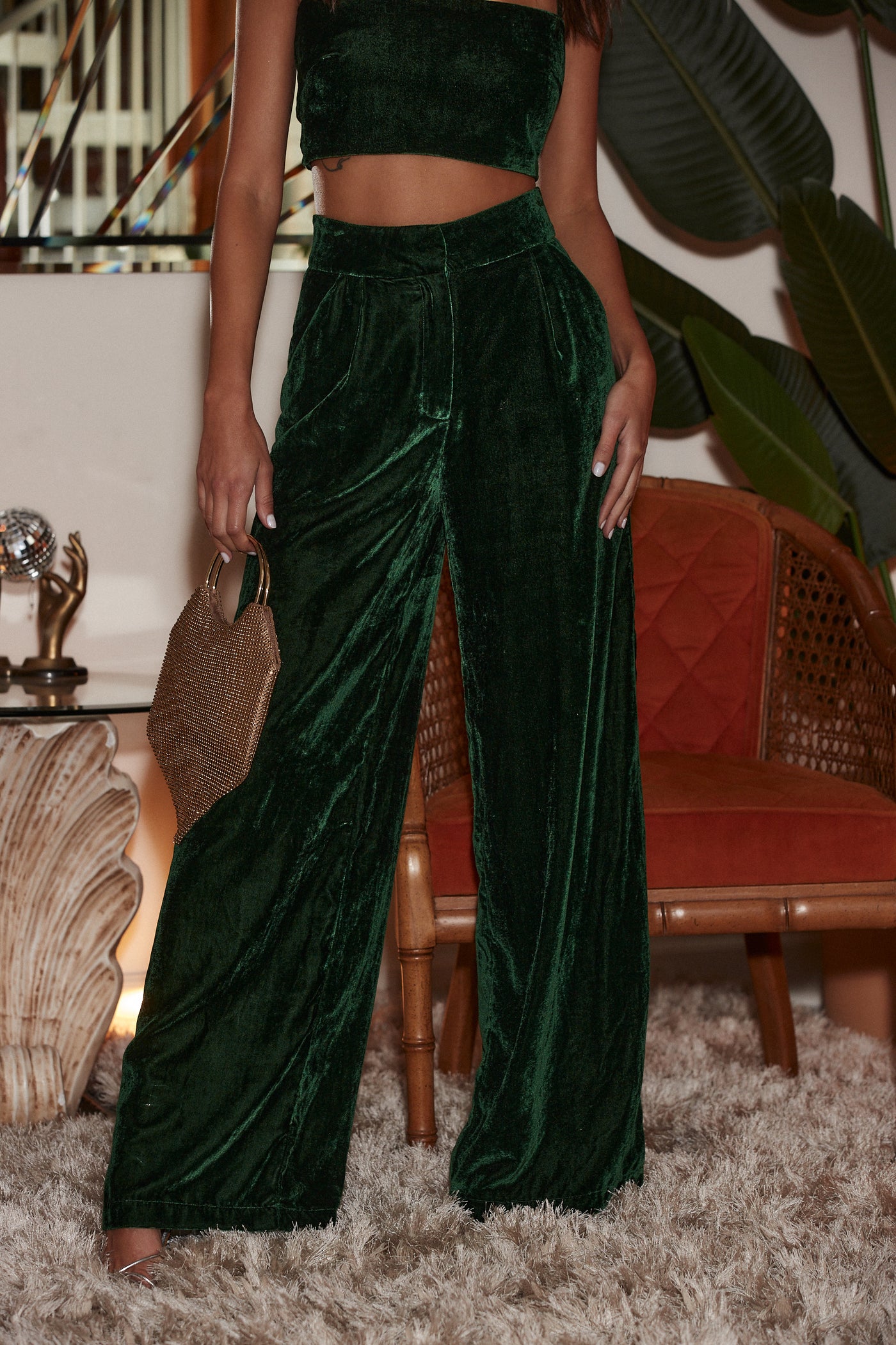 Rhea Emerald Velvet Trousers