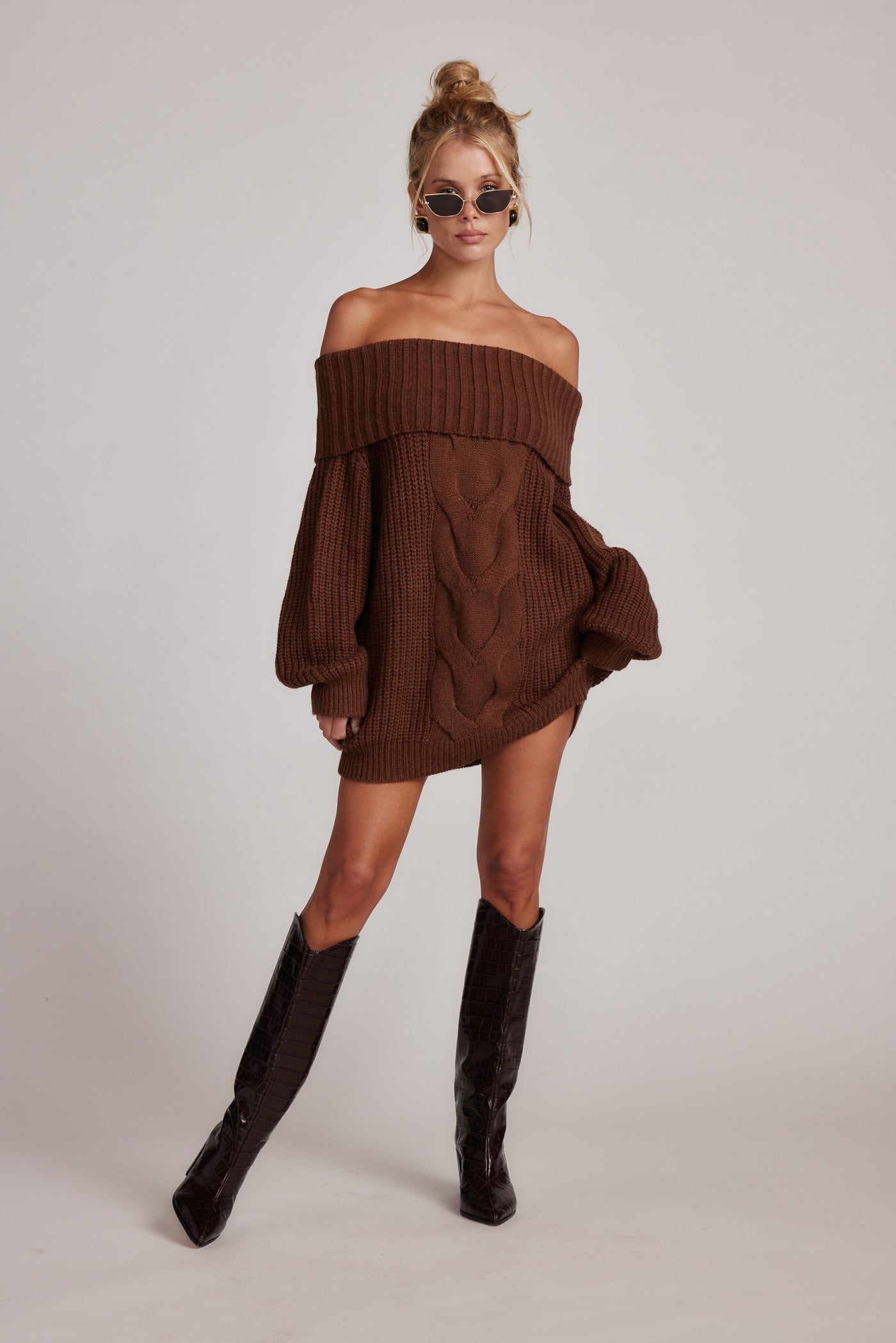 Rhetta Brown Knit Sweater