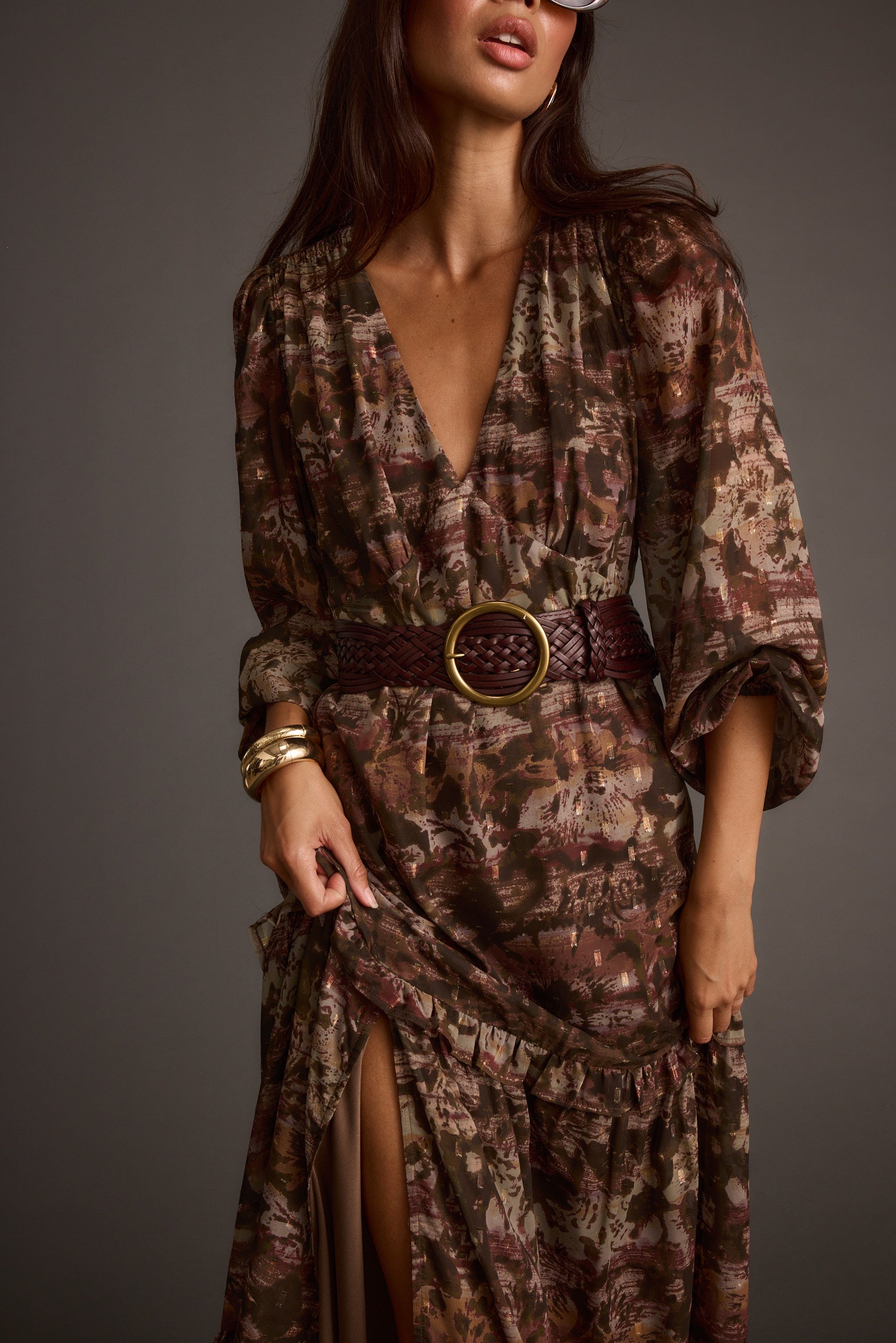 Raindance Floral Long Sleeved Maxi Dress