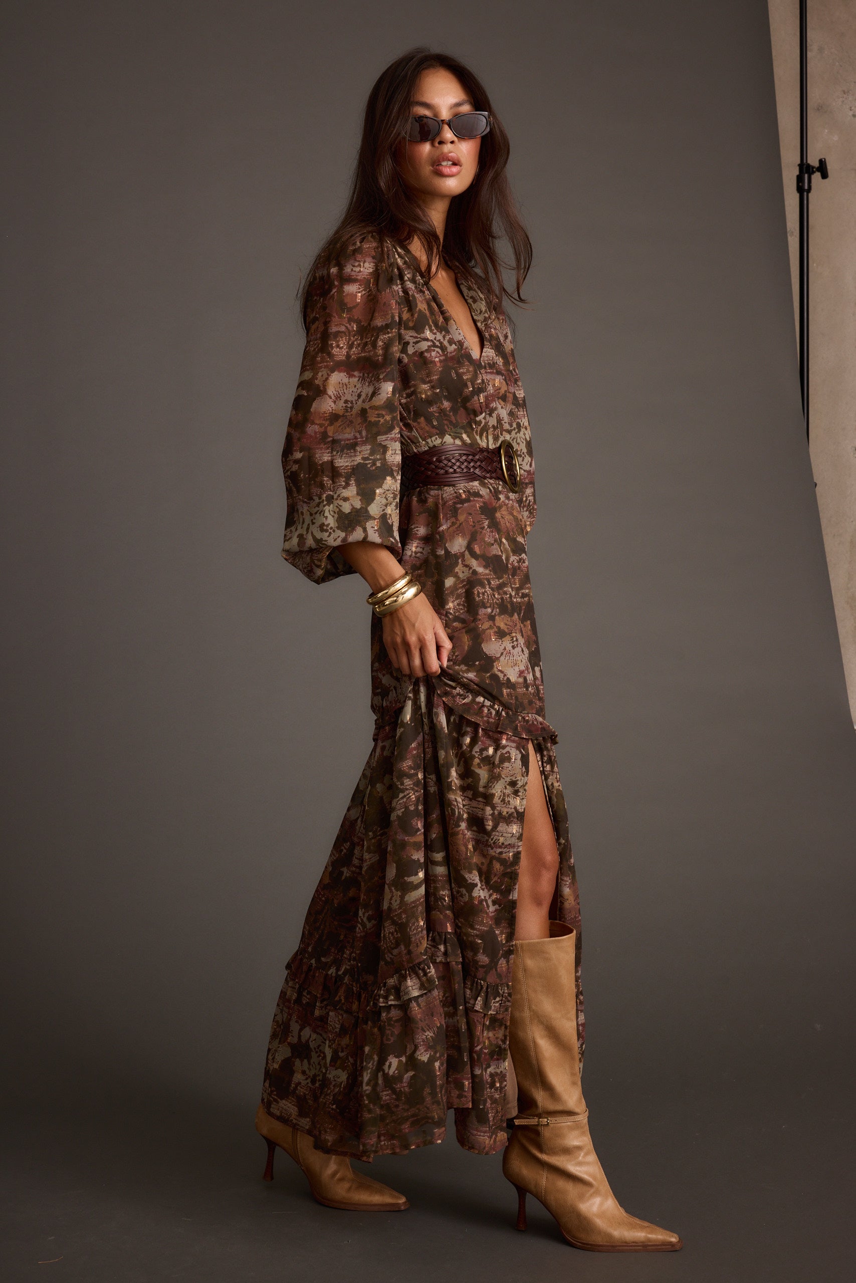 Raindance Floral Long Sleeved Maxi Dress