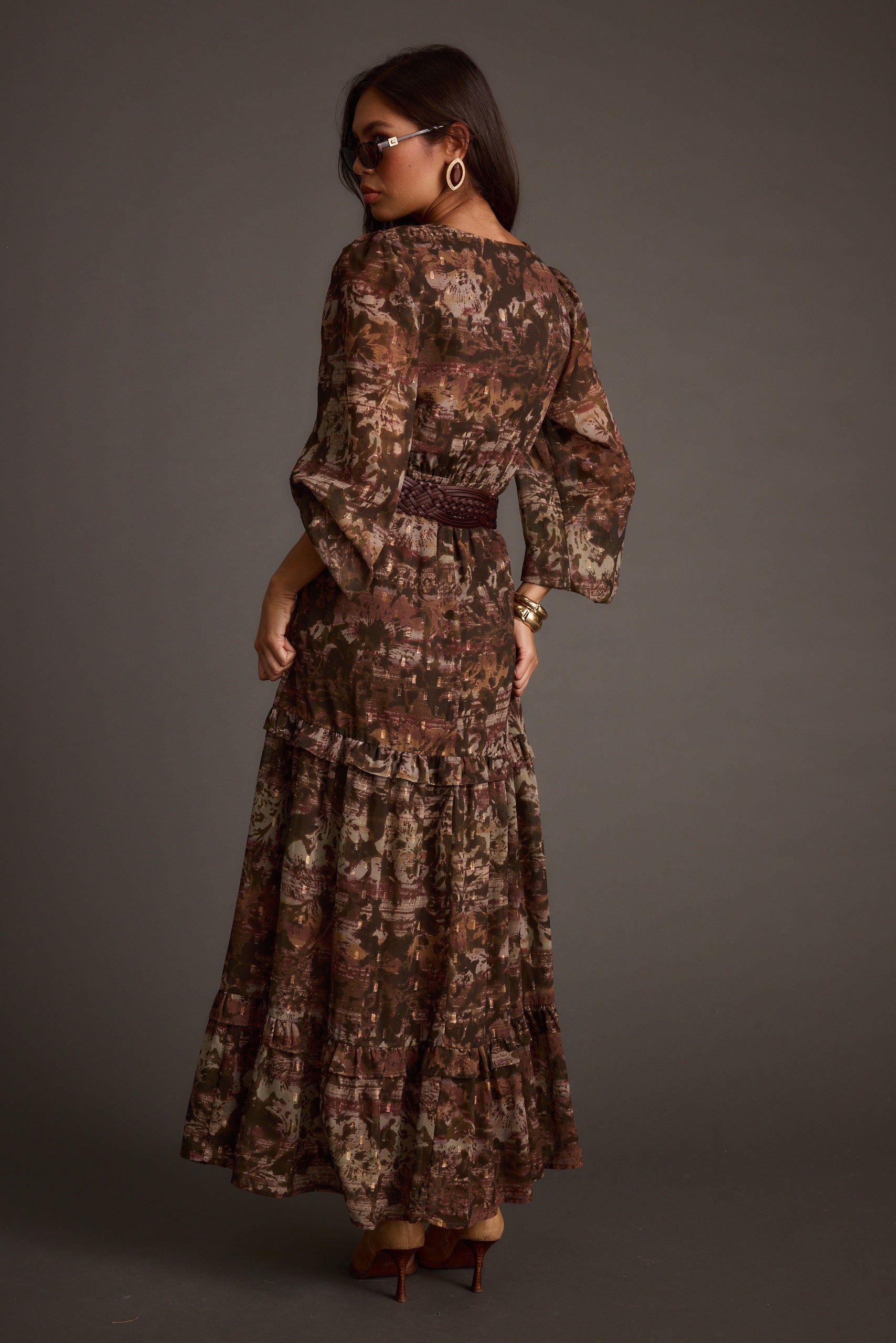 Raindance Floral Long Sleeved Maxi Dress - XL Size - Women's Dresses