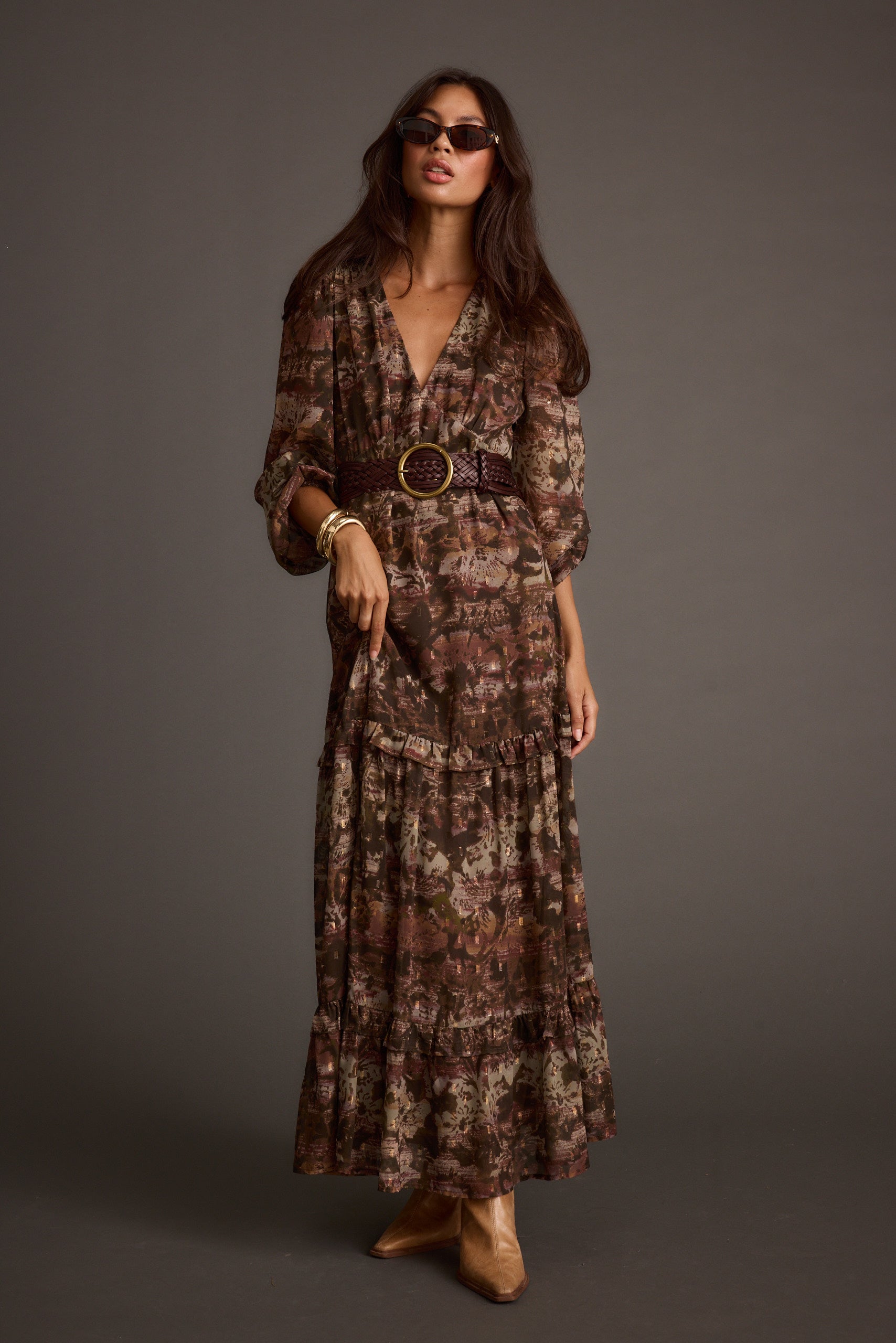 Raindance Floral Long Sleeved Maxi Dress