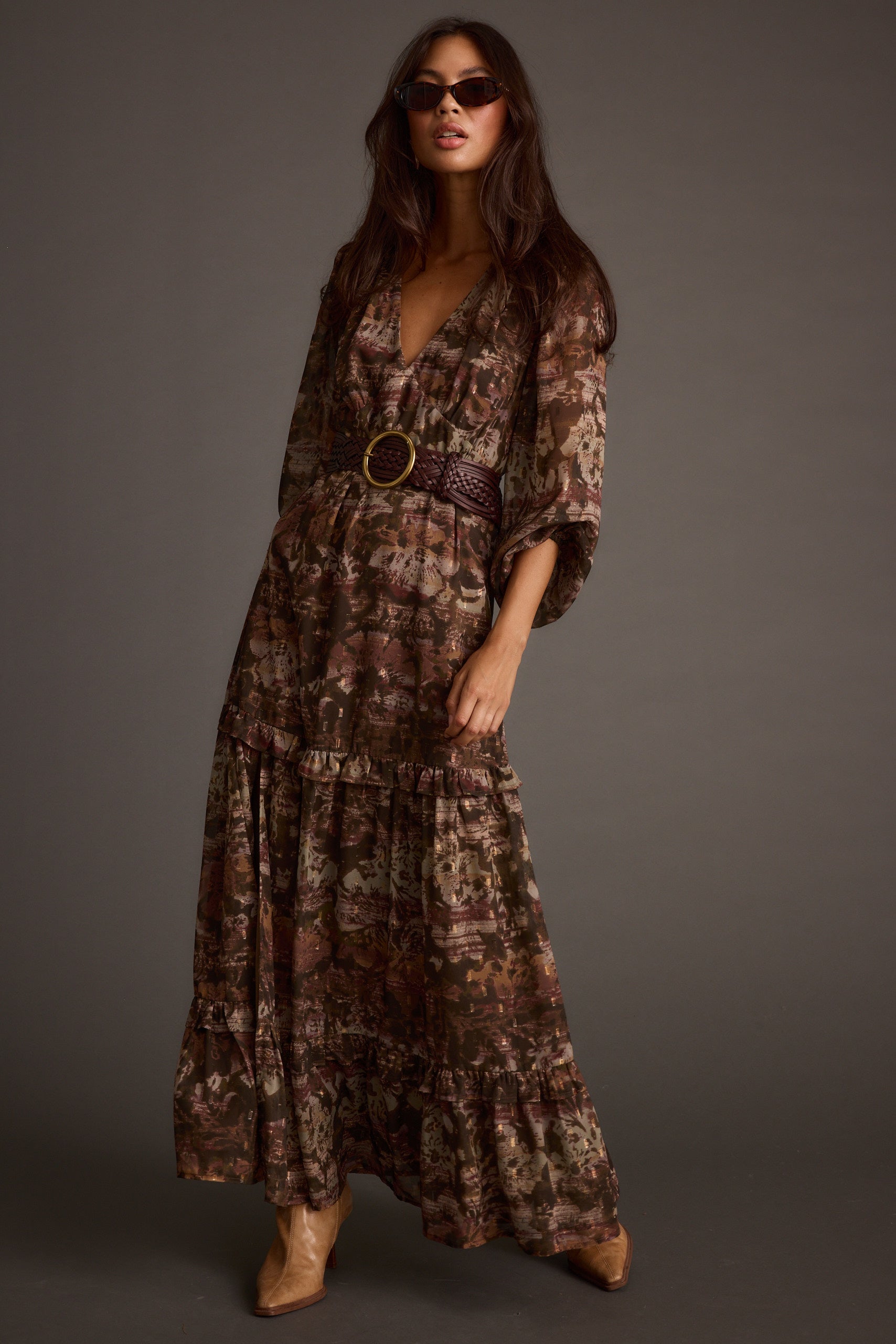 Raindance Floral Long Sleeved Maxi Dress
