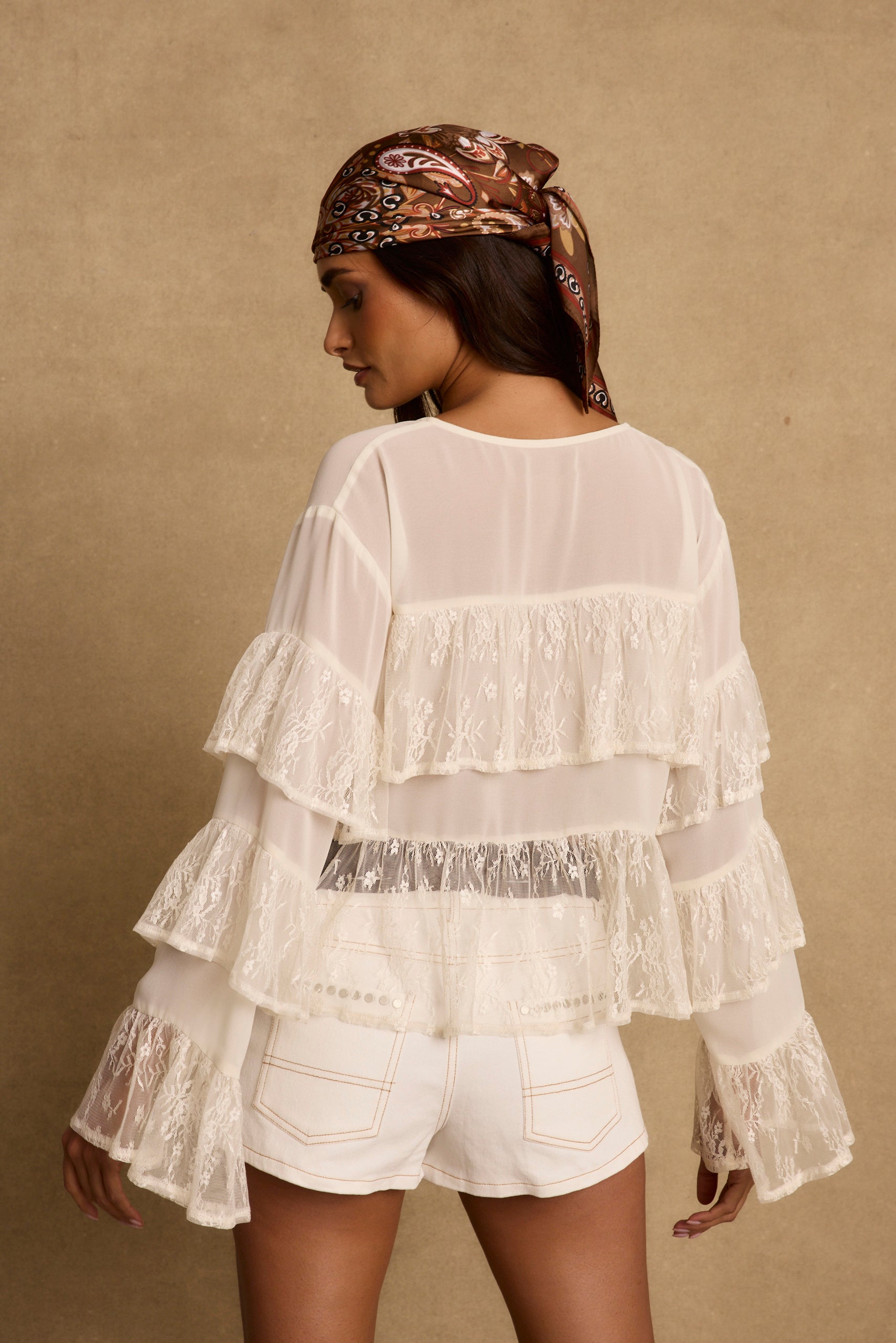 Elowen Ivory Tiered Blouse
