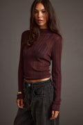 Rania Mulberry Mock Neck Top