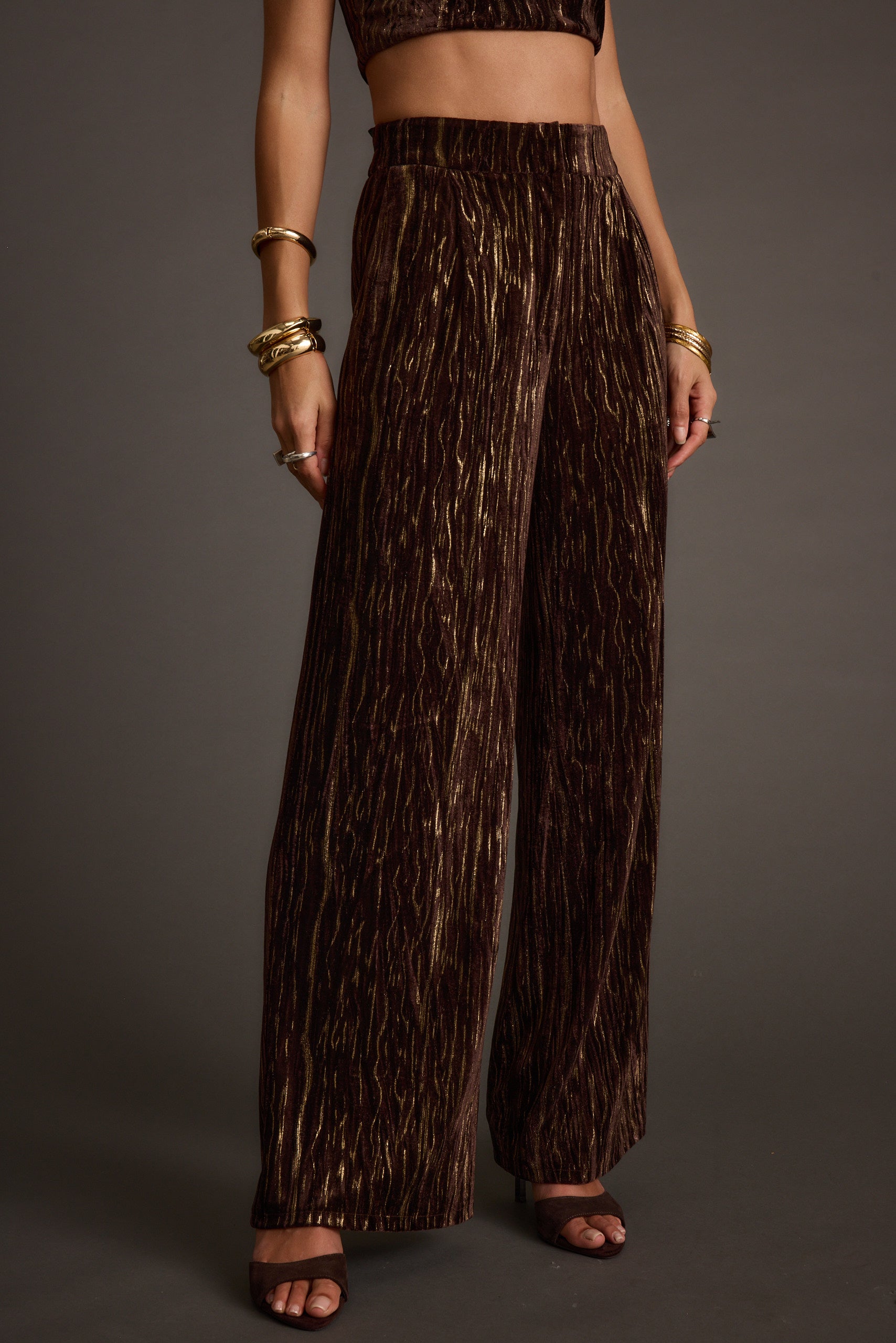 Rhea Espresso Velvet Trousers