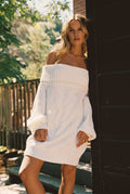 Rhetta White Off The Shoulder Sweater Dress