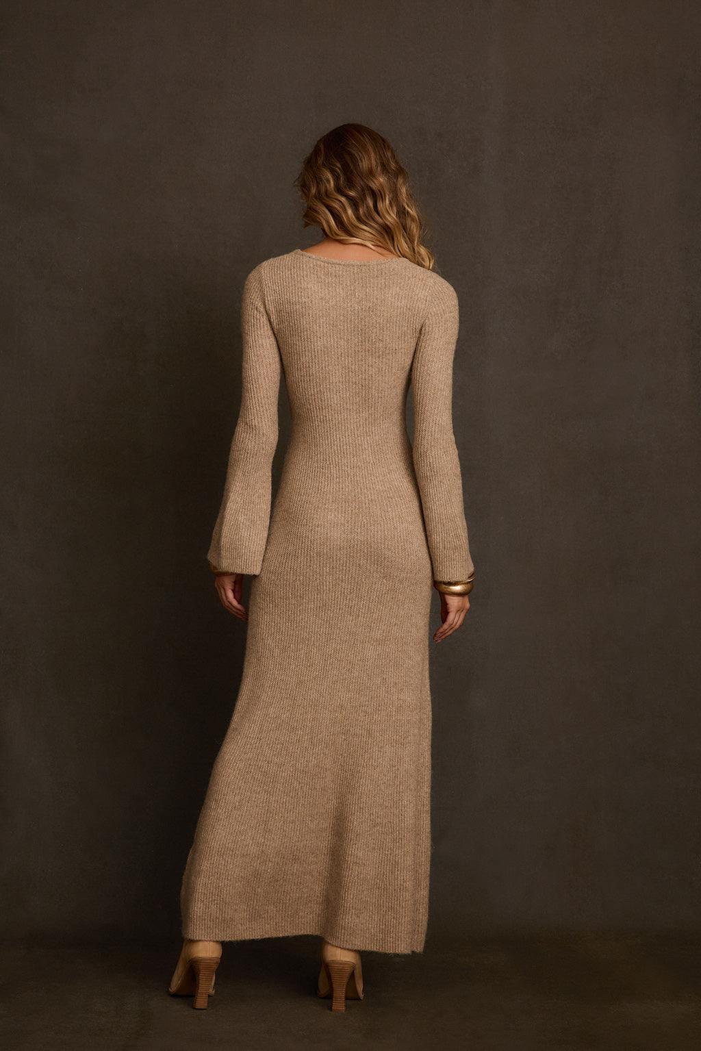Ridge Oatmeal Maxi Sweater Dress