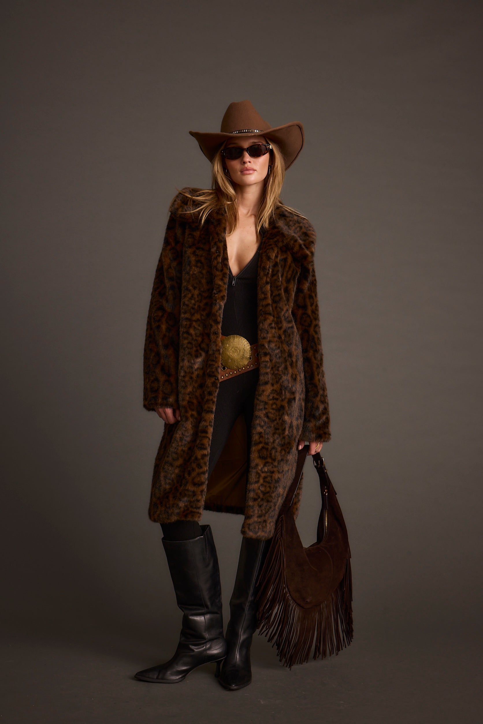 Rochelle Leopard Faux Fur Coat