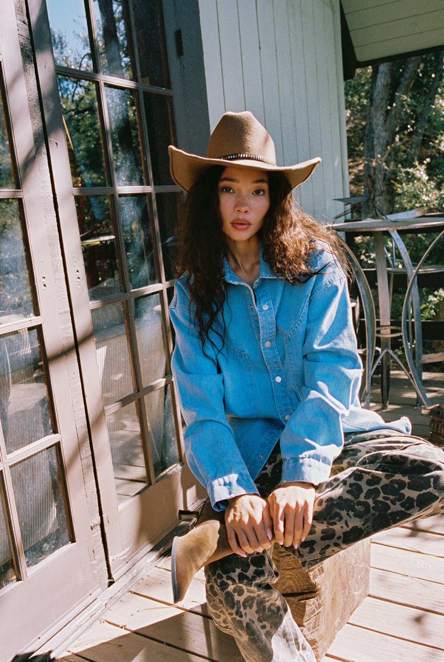 Rocky Light Denim Button Down Top