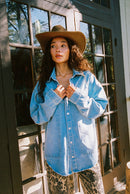 Rocky Light Denim Button Down Top