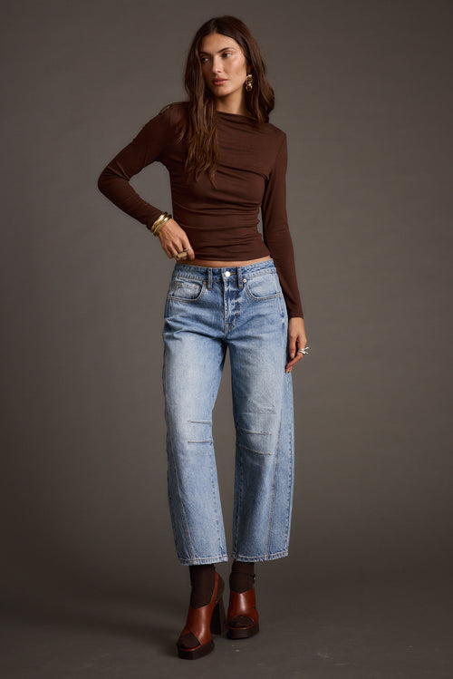 Back view of the espresso top showing the silhouette and fit.