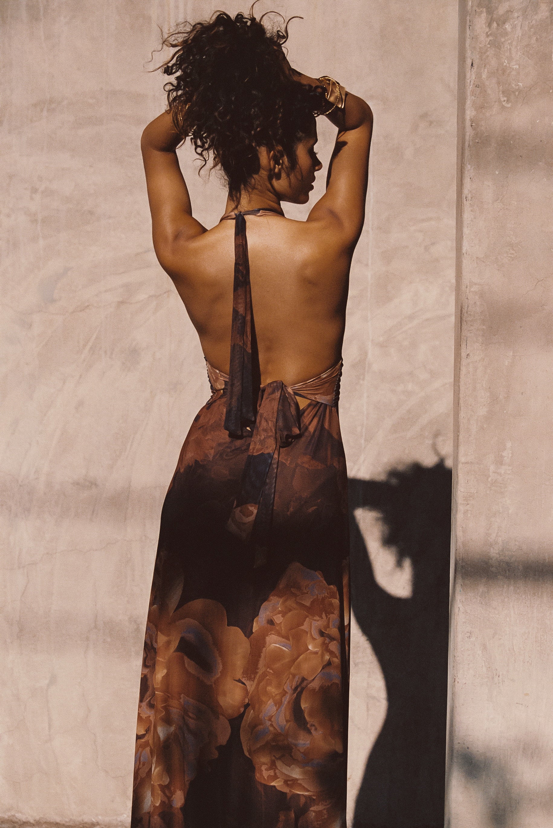 Rosalia Mocha Mesh Maxi Dress