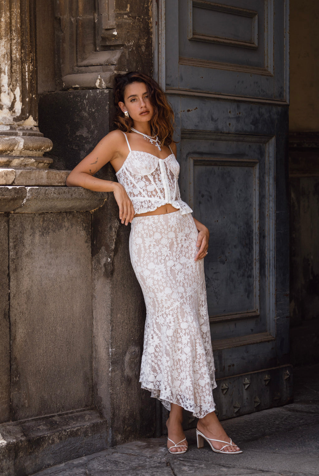 Dahlia White Satin Tank