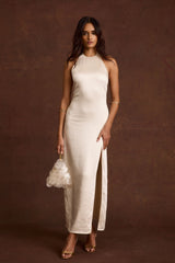 Saltwater Ivory Satin Maxi Dress