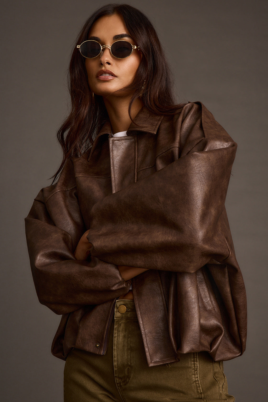 Santiago Espresso Vegan Leather Jacket