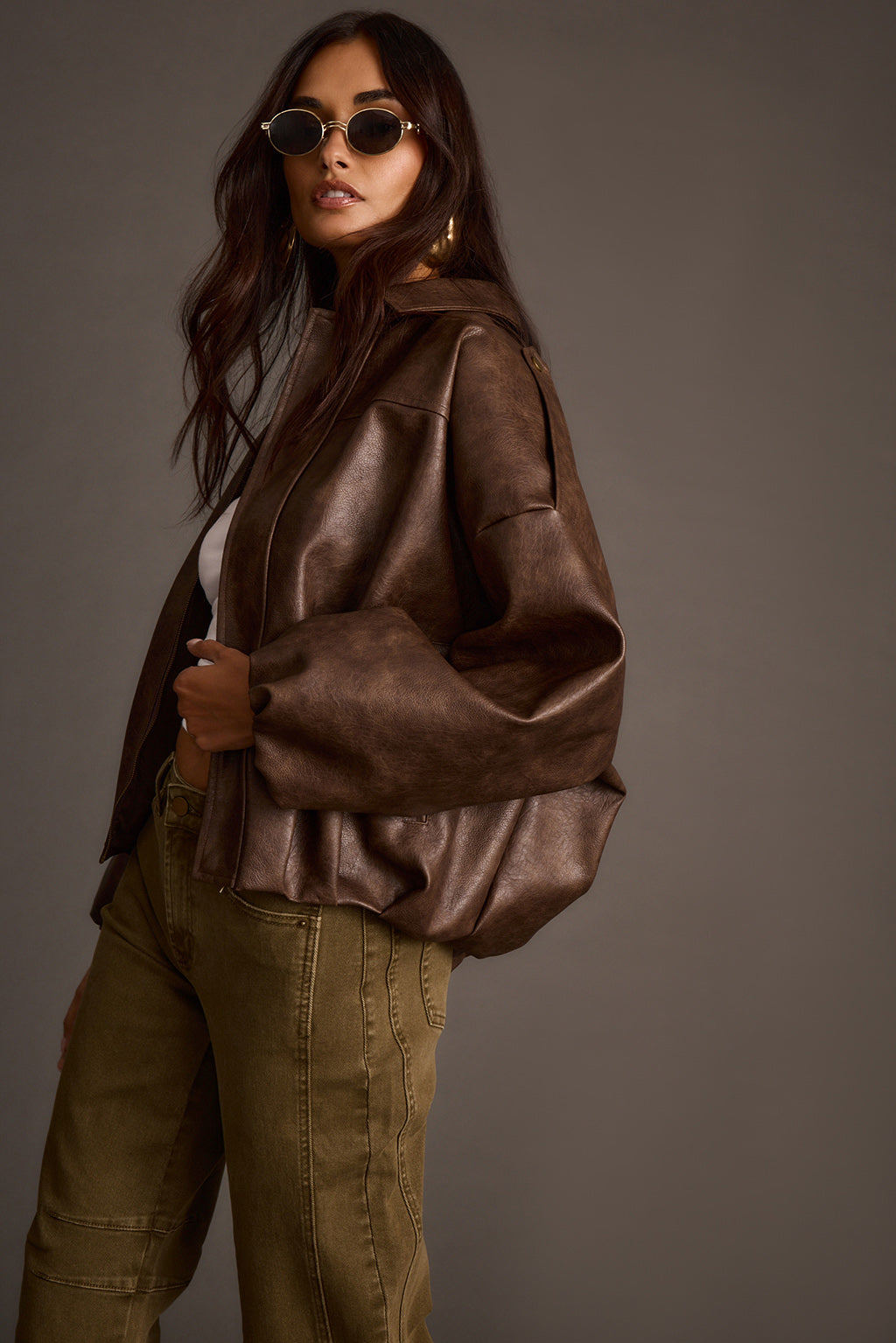 Santiago Espresso Vegan Leather Jacket