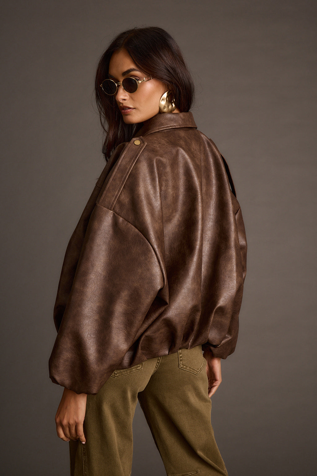 Santiago Espresso Vegan Leather Jacket