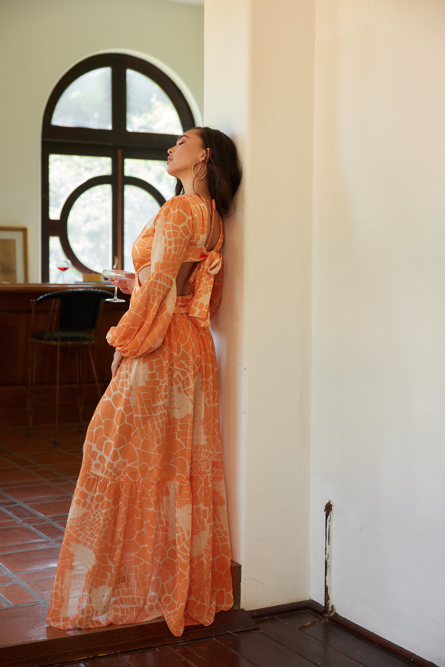Daphnie Orange Maxi Dress