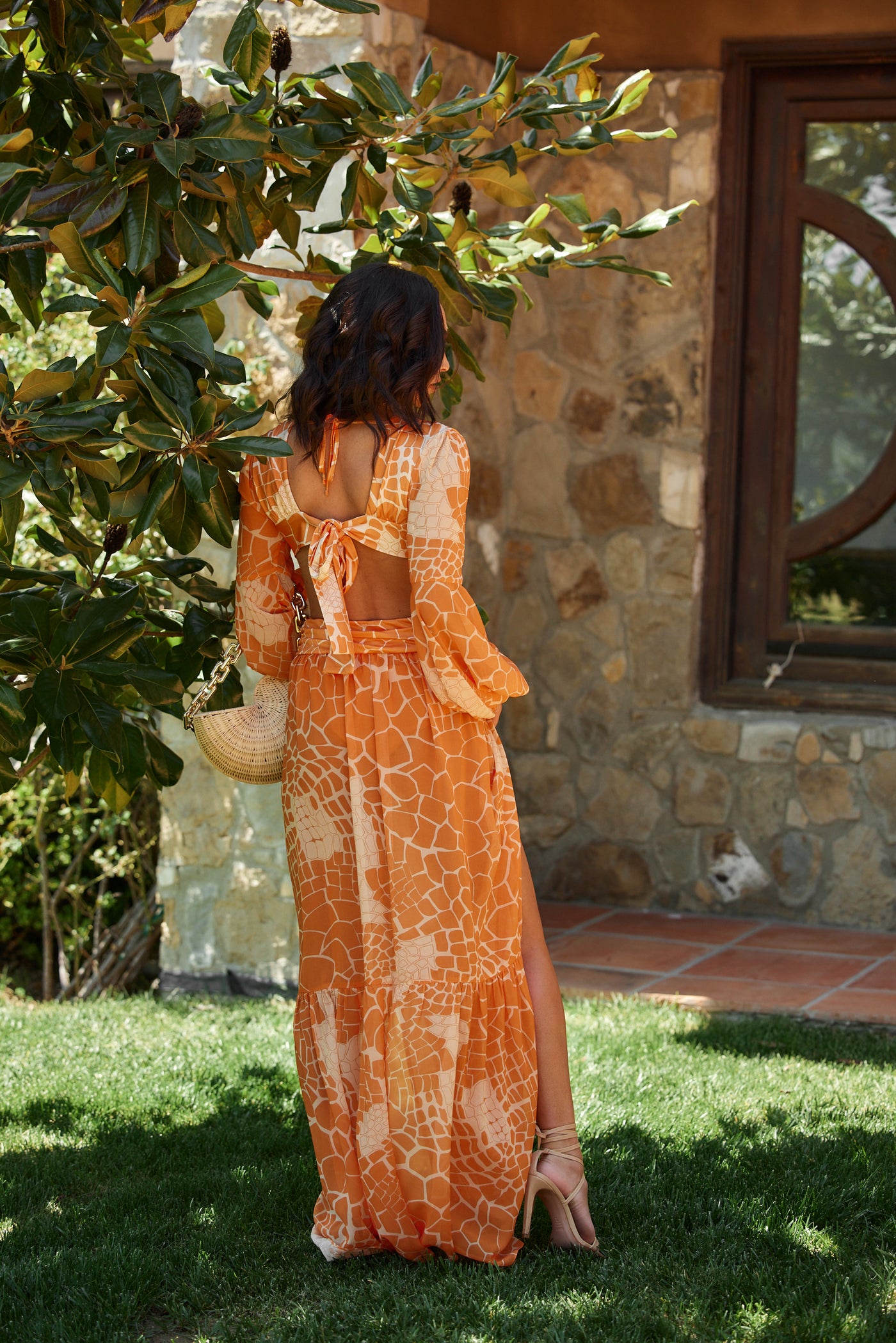 Daphnie Orange Maxi Dress