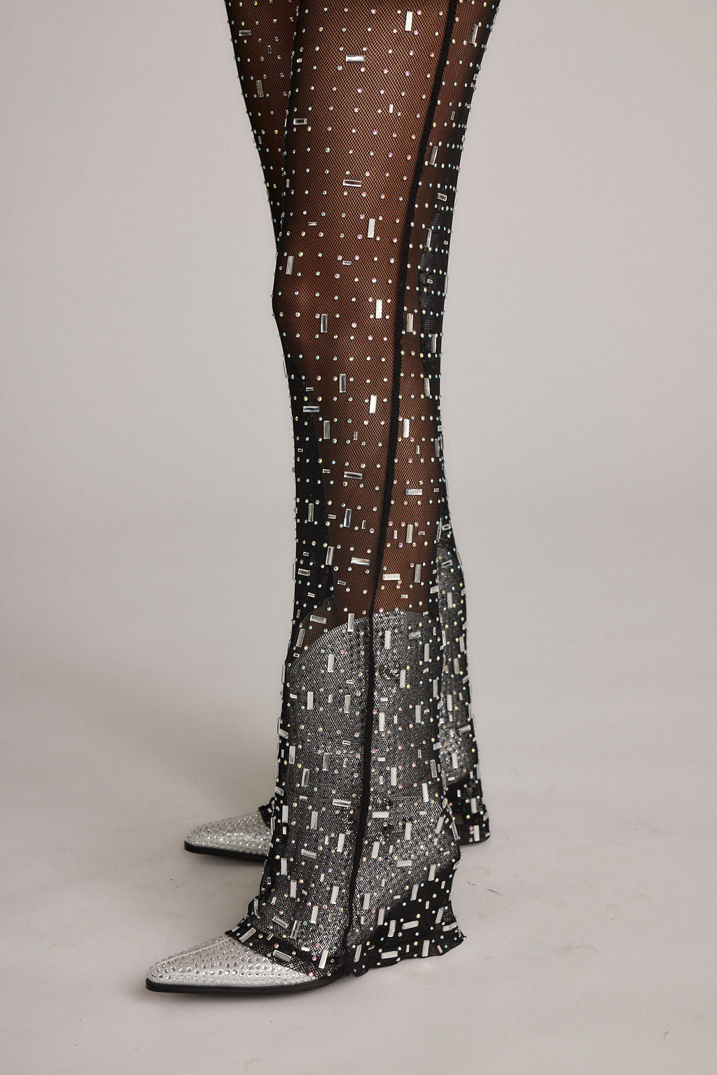 Shania Black Mesh Rhinestone Jumpsuit