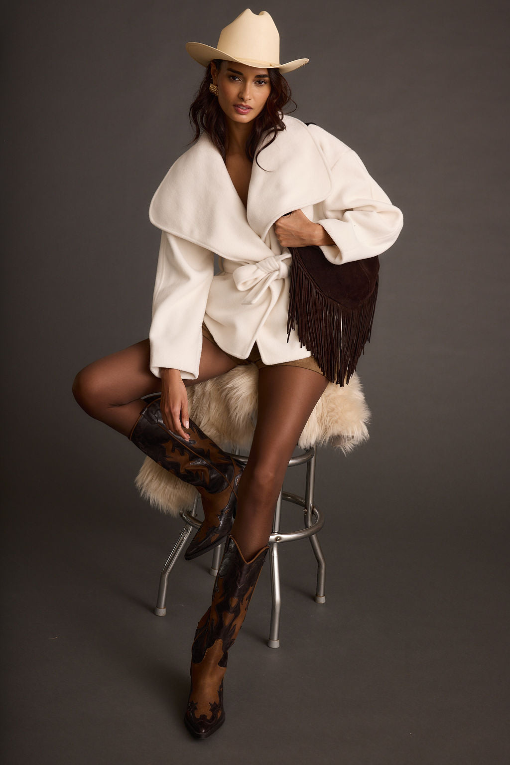 Snowcrest White Belted Coat