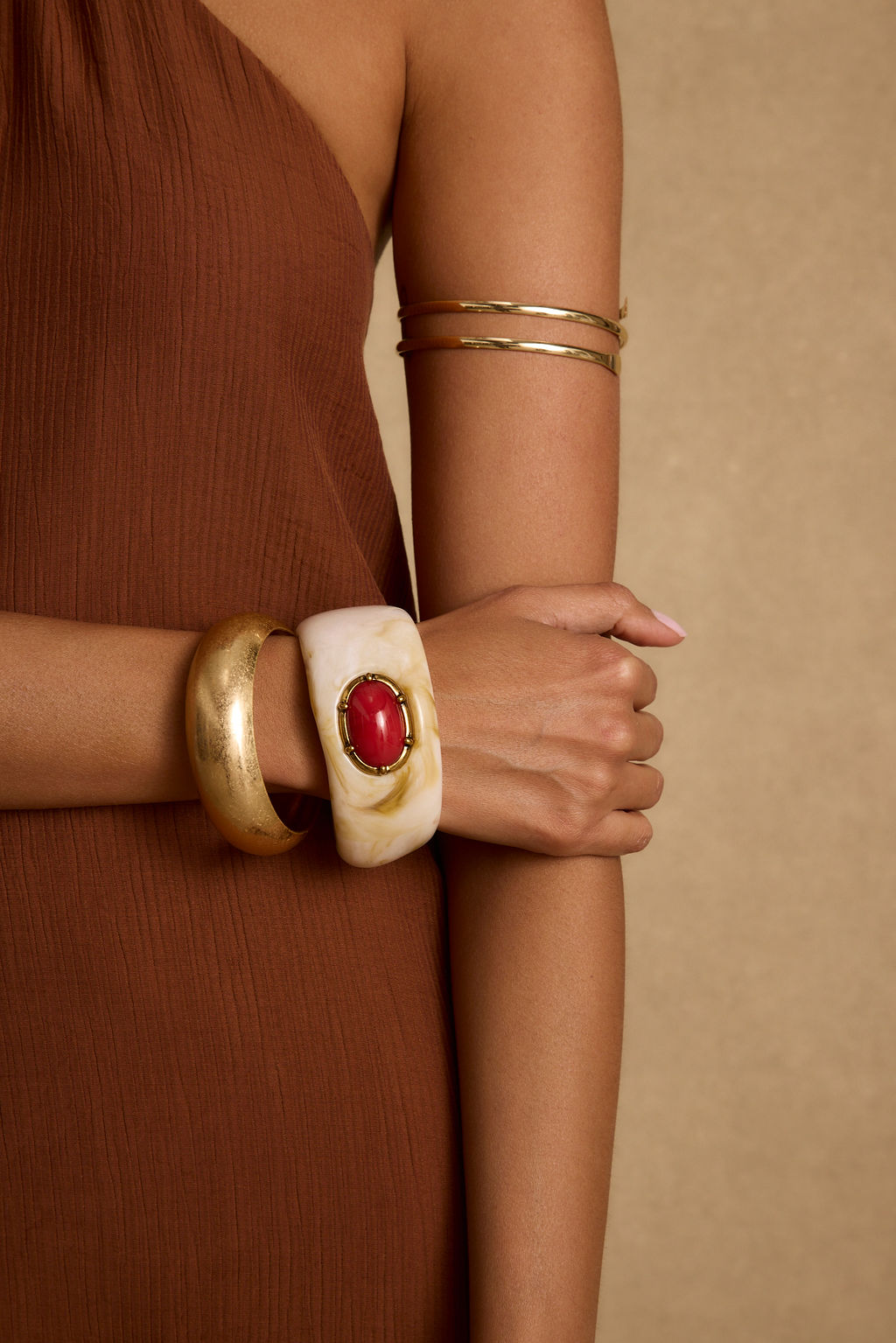 Solstice Gold and Stone Bangle Set