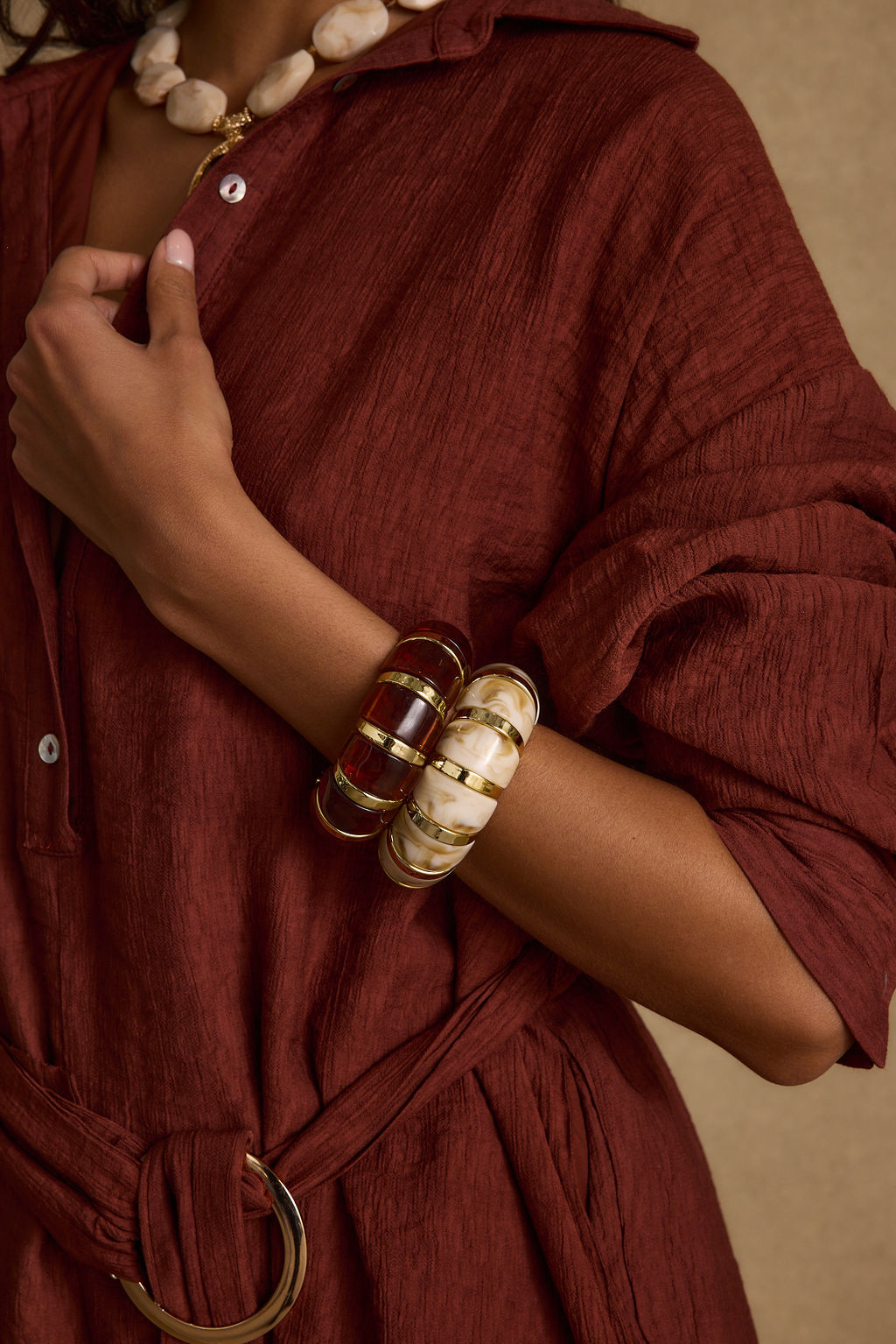 Soreya Resin and Gold Bangles