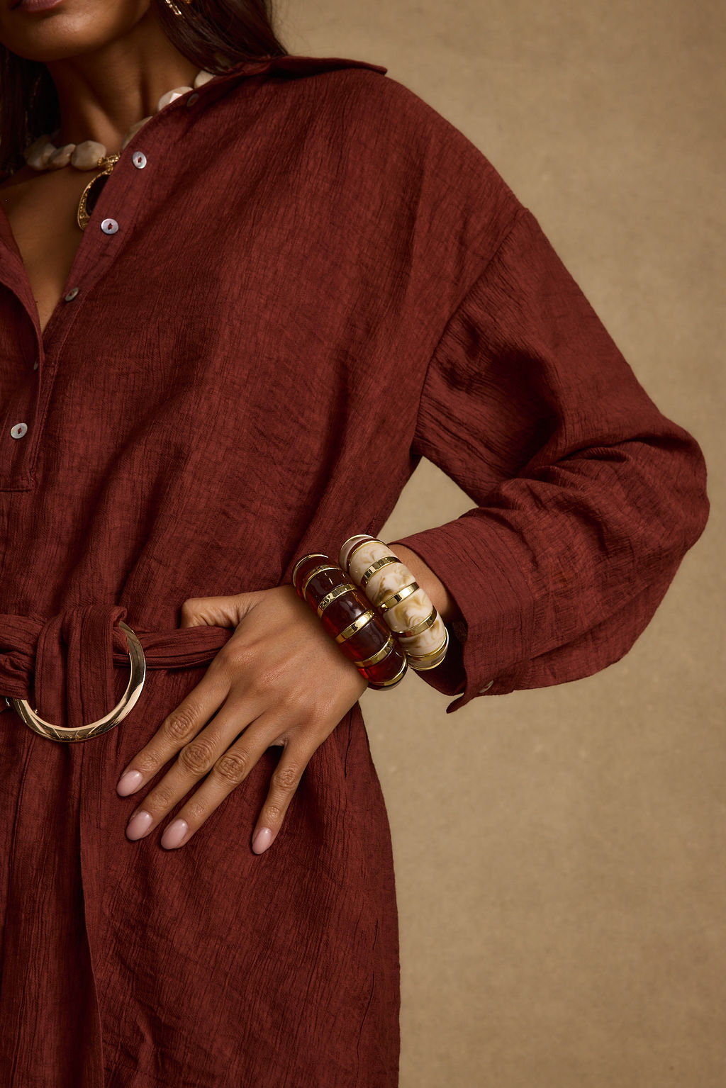 Soreya Resin and Gold Bangles